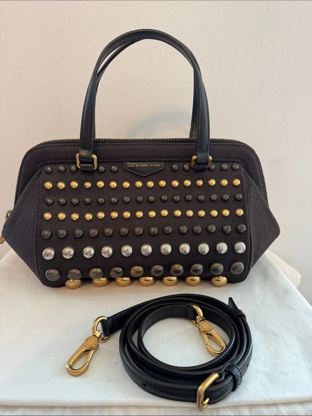 Marc by Marc Jacobs Thunderdome Studded Doctor Bag in Canvas